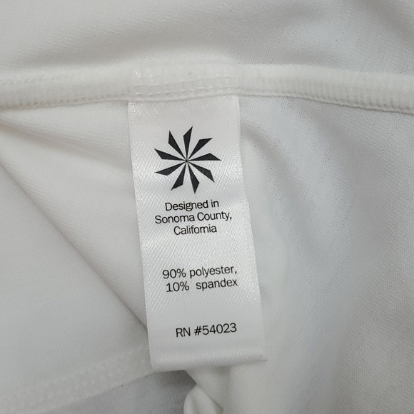 Athleta white UPF Unstinkable t-shirt 3/4 zipper short sleeve women size L New - Picture 11 of 12